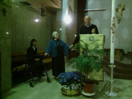 RenataMaria e don Gabriele durante i festeggiamenti del Santo Patrono a Vigevano